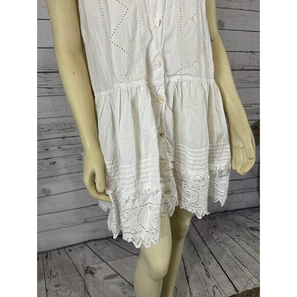 Vintage 1990’s Lone Ranger Paisley Eyelet collared button down dress size medium - Picture 8 of 12